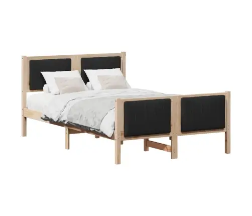 Gultas Rāmis Brūna Un Melna 120 X 200 Cm Priedes Masīvkoks Vidaxl