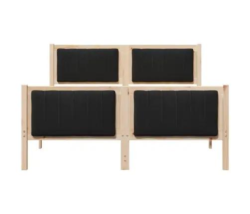 Gultas Rāmis Brūna Un Melna 135 X 190 Cm Priedes Masīvkoks Vidaxl