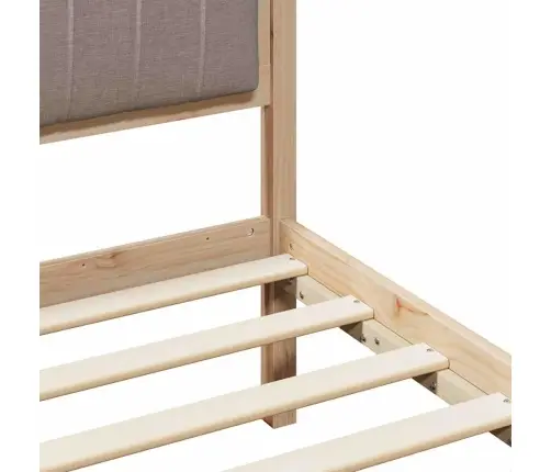 Gultas Rāmis Braun Un Taupe 135 X 190 Cm Priedes Masīvkoks Vidaxl