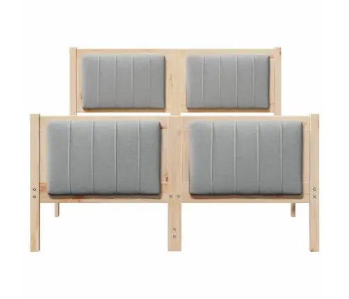 Lovos Rėmas Ruda Ir Šviesiai Pilka 120 X 190 Cm Pušies Masyvas