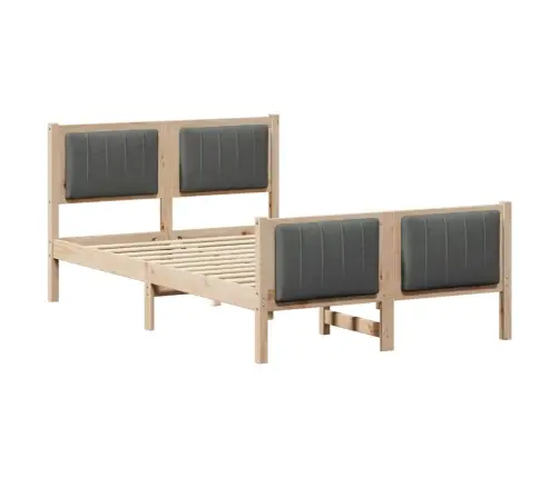Gultas Rāmis Ar Galvas Klāju Brūns Un Tumši Pelēks 120 X 190 Cm Vidaxl