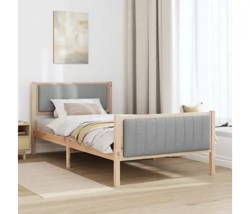 Lovos Rėmas Ruda Ir Šviesiai Pilka 100 X 200 Cm Pušies Masyvas