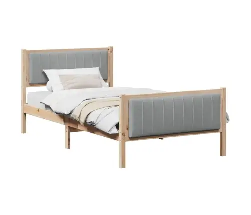 Lovos Rėmas Ruda Ir Šviesiai Pilka 100 X 200 Cm Pušies Masyvas