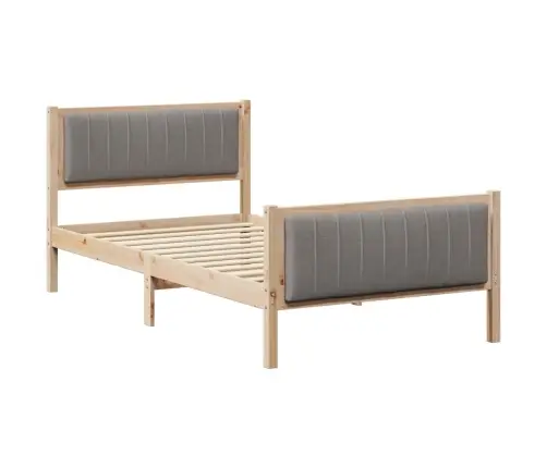 Gultas Rāmis Braun Un Taupe 100 X 200 Cm Priedes Masīvkoks Vidaxl