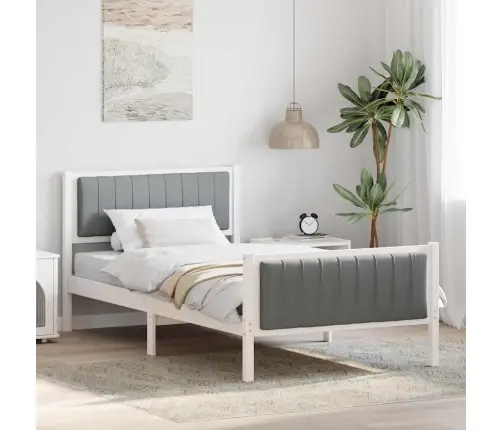 Beti Raam Peaga Valge Ja Helehall 100 X 200 Cm Männipuit