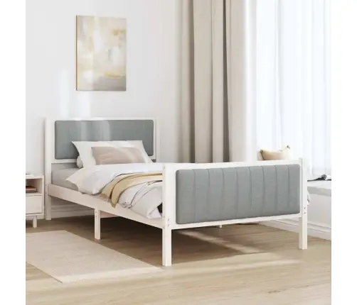 Beti Raam Peaga Valge Ja Helehall 100 X 200 Cm Männipuit