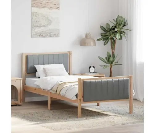 Beti Raam Peaga Pruun Ja Helehall 90 X 200 Cm Männipuit