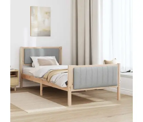 Beti Raam Peaga Pruun Ja Helehall 90 X 200 Cm Männipuit