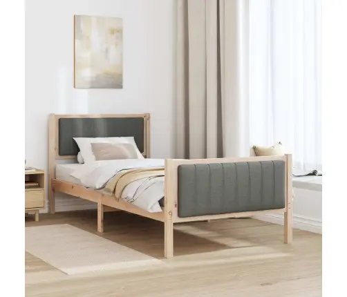 Beti Raam Peaga Pruun Ja Tumehall 90 X 200 Cm Männipuit