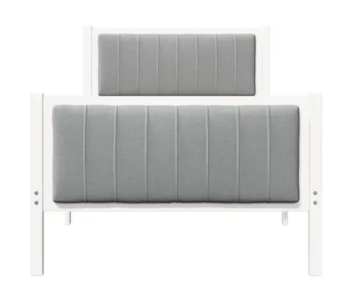 Gultas Rāmis Ar Galvas Klāju Balts Un Gaiši Pelēks 90 X 200 Cm Vidaxl
