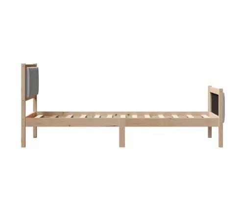 Lovos Rėmas Ruda Ir Šviesiai Pilka 80 X 200 Cm Pušies Masyvas