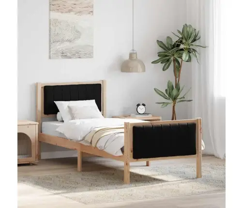 Gultas Rāmis Brūna Un Melna 80 X 200 Cm Priedes Masīvkoks Vidaxl