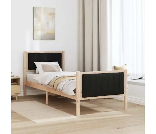 Gultas Rāmis Brūna Un Melna 80 X 200 Cm Priedes Masīvkoks Vidaxl