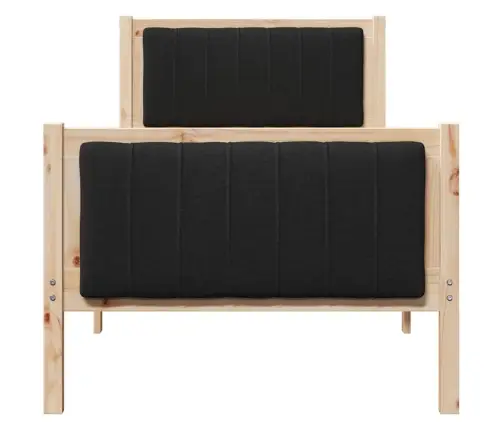 Gultas Rāmis Brūna Un Melna 80 X 200 Cm Priedes Masīvkoks Vidaxl