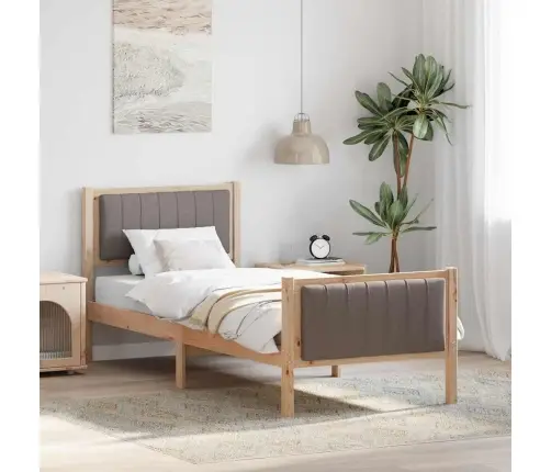 Gultas Rāmis Braun Un Taupe 80 X 200 Cm Priedes Masīvkoks Vidaxl