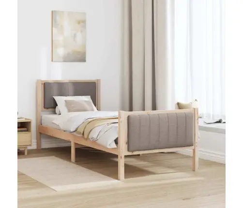 Gultas Rāmis Braun Un Taupe 80 X 200 Cm Priedes Masīvkoks Vidaxl