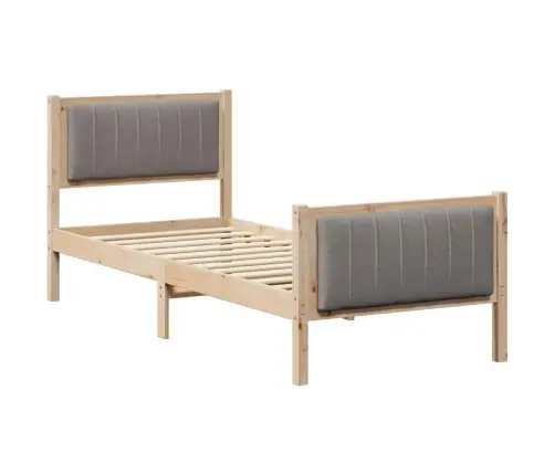 Gultas Rāmis Braun Un Taupe 80 X 200 Cm Priedes Masīvkoks Vidaxl