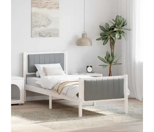 Beti Raam Peaga Valge Ja Helehall 80 X 200 Cm Männipuit