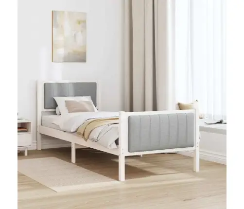 Beti Raam Peaga Valge Ja Helehall 80 X 200 Cm Männipuit