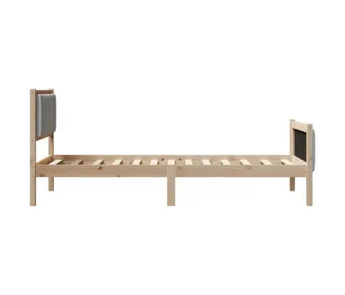 Gultas Rāmis Ar Galvas Klāju Brūna Un Gaiši Pelēka 90 X 190 Cm Vidaxl