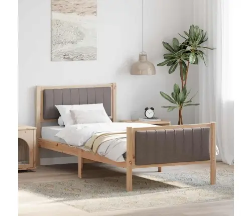 Beti Raam Peaga Pruun Ja Taupe 90 X 190 Cm Männipuit