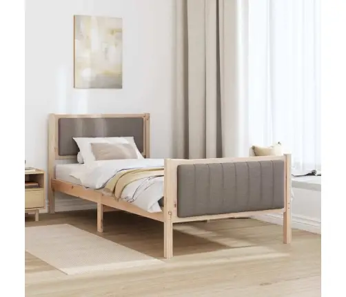 Beti Raam Peaga Pruun Ja Taupe 90 X 190 Cm Männipuit