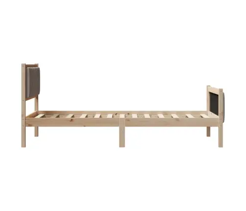 Beti Raam Peaga Pruun Ja Taupe 90 X 190 Cm Männipuit