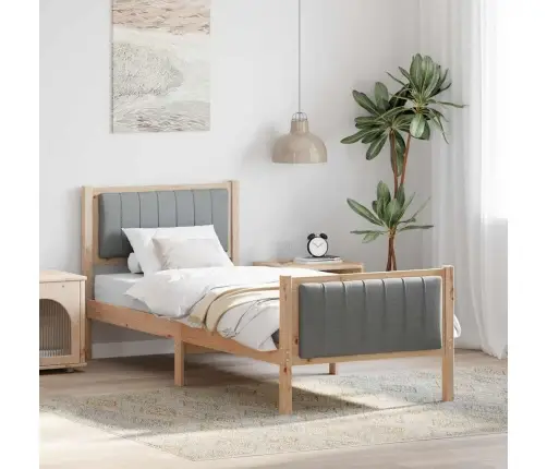 Lovos Rėmas Ruda Ir Šviesiai Pilka 75 X 190 Cm Pušies Masyvas