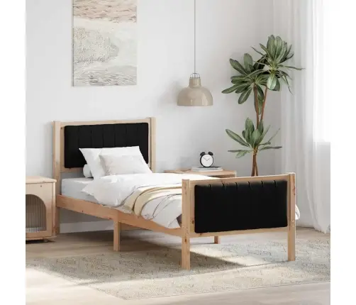 Lovos Rėmas Ruda Ir Juoda 75 X 190 Cm Pušies Masyvas