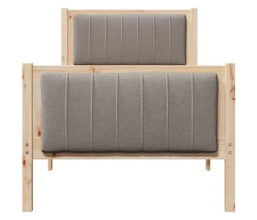 Gultas Rāmis Braun Un Taupe 75 X 190 Cm Priedes Masīvkoks Vidaxl