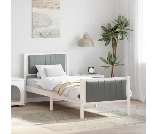 Beti Raam Peaga Valge Ja Helehall 75 X 190 Cm Männipuit