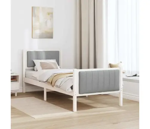 Beti Raam Peaga Valge Ja Helehall 75 X 190 Cm Männipuit