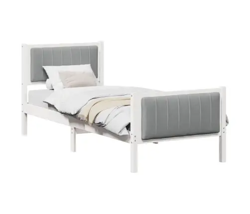 Beti Raam Peaga Valge Ja Helehall 75 X 190 Cm Männipuit