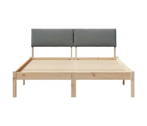 Gultas Rāmis Ar Galvas Klāju Brūns Un Tumši Pelēks 160 X 200 Cm Vidaxl