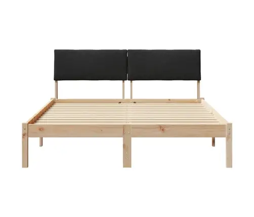 Gultas Rāmis Brūna Un Melna 140 X 200 Cm Priedes Masīvkoks Vidaxl