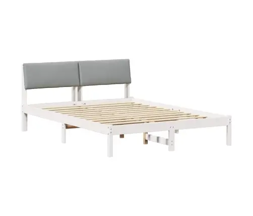 Lovos Rėmas Balta Ir Šviesiai Pilka 140 X 200 Cm Pušies Masyvas