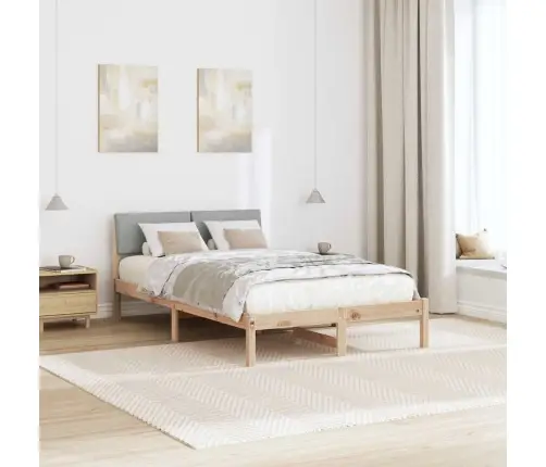 Gultas Rāmis Ar Galvas Klāju Brūna Un Gaiši Pelēka 120 X 200 Cm Vidaxl