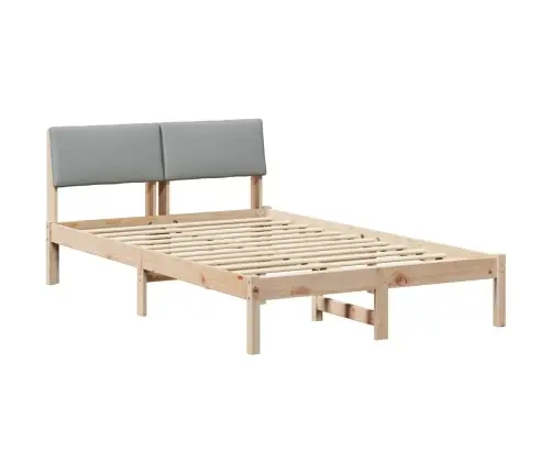 Gultas Rāmis Ar Galvas Klāju Brūna Un Gaiši Pelēka 120 X 200 Cm Vidaxl