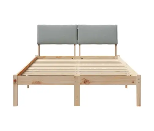 Gultas Rāmis Ar Galvas Klāju Brūna Un Gaiši Pelēka 120 X 200 Cm Vidaxl