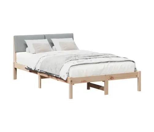 Gultas Rāmis Ar Galvas Klāju Brūna Un Gaiši Pelēka 120 X 200 Cm Vidaxl