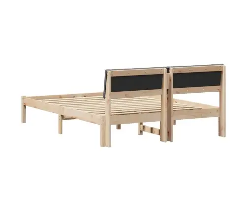 Gultas Rāmis Ar Galvas Klāju Brūns Un Tumši Pelēks 140 X 190 Cm Vidaxl