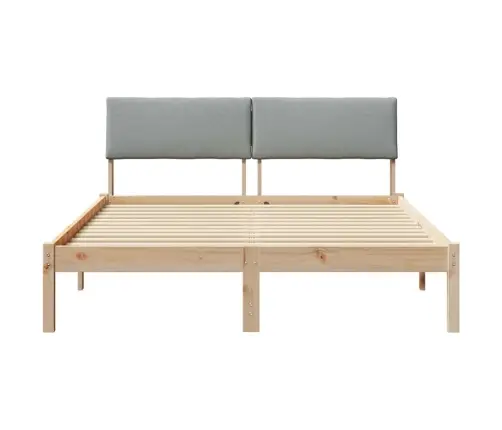 Gultas Rāmis Ar Galvas Klāju Brūna Un Gaiši Pelēka 135 X 190 Cm Vidaxl