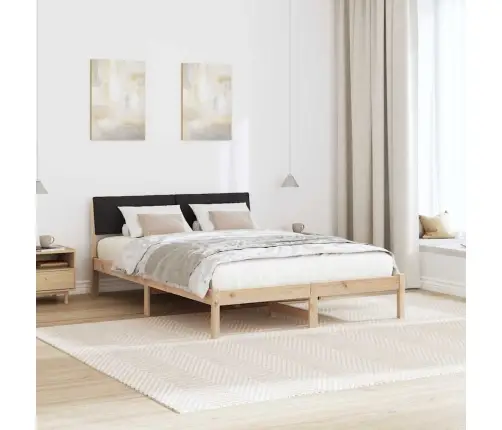 Gultas Rāmis Brūna Un Melna 135 X 190 Cm Priedes Masīvkoks Vidaxl