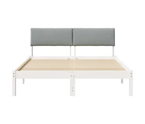 Beti Raam Peaga Valge Ja Helehall 135 X 190 Cm Männipuit