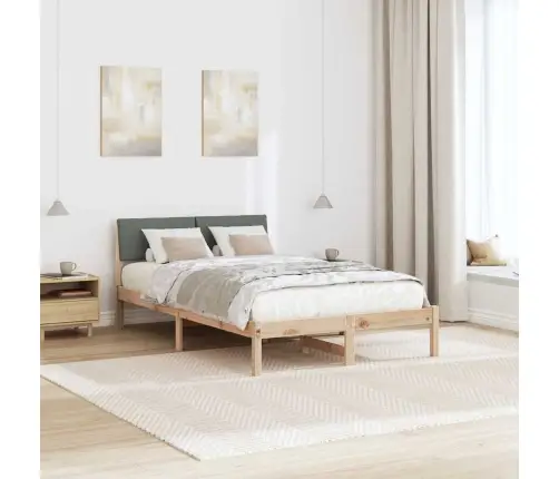 Gultas Rāmis Ar Galvas Klāju Brūns Un Tumši Pelēks 120 X 190 Cm Vidaxl