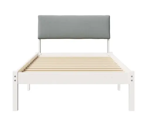 Gultas Rāmis Ar Galvas Klāju Balts Un Gaiši Pelēks 100 X 200 Cm Vidaxl
