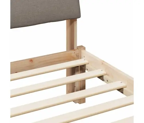 Gultas Rāmis Braun Un Taupe 90 X 200 Cm Priedes Masīvkoks Vidaxl