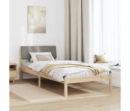 Gultas Rāmis Braun Un Taupe 90 X 200 Cm Priedes Masīvkoks Vidaxl