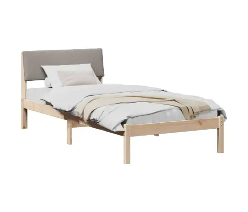 Gultas Rāmis Braun Un Taupe 90 X 200 Cm Priedes Masīvkoks Vidaxl