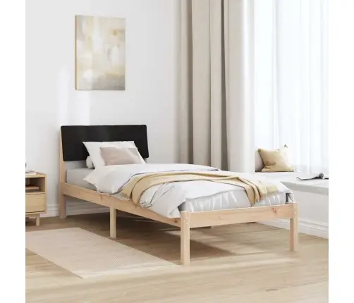 Gultas Rāmis Brūna Un Melna 80 X 200 Cm Priedes Masīvkoks Vidaxl